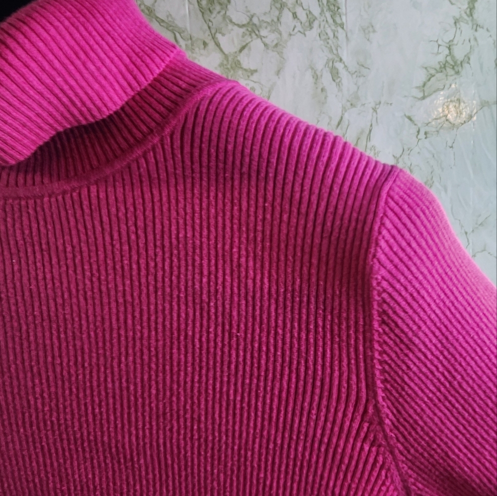 Amazon Essentials Pink Ribbed Turtleneck - Picture 4 of 8